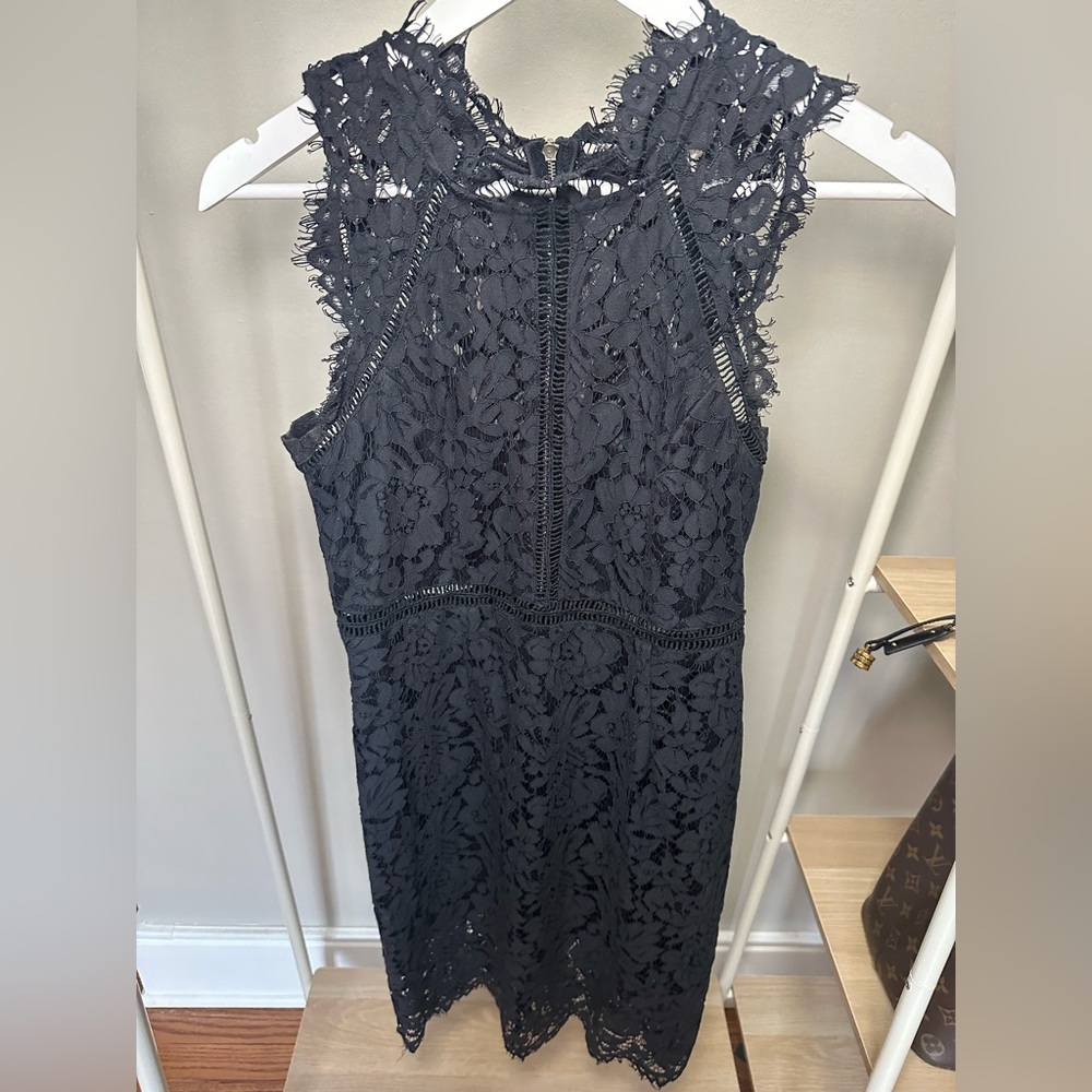 Navy Wedding Guest Dress, Lace Navy Dress